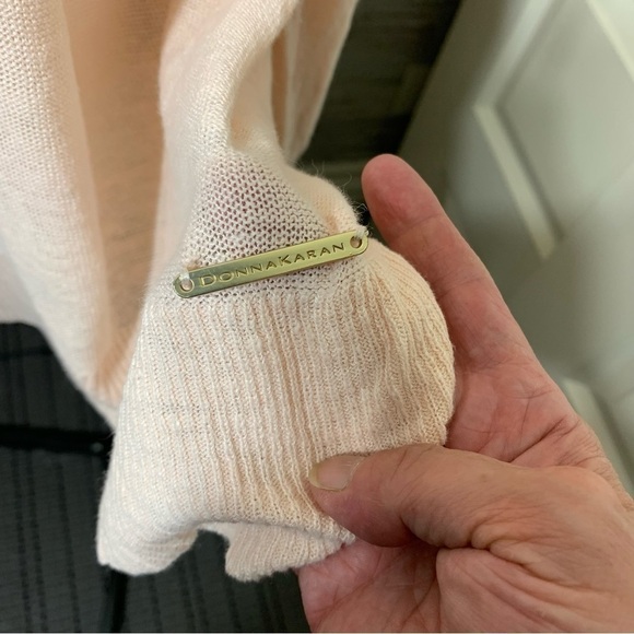 Donna Karan NY Knit Linen Pullover Sweater Sz XS Pink Peach Relaxed Round Neck - Picture 7 of 16